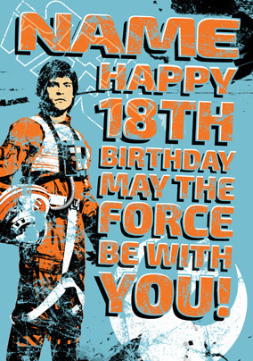 Luke Skywalker Age 18 Birthday Card