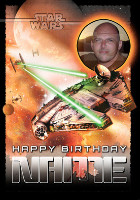 Star Wars A New Hope Millennium Falcon Birthday Card