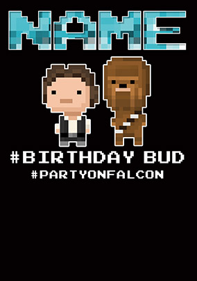 Han Solo & Chewbacca 8-Bit Birthday Card