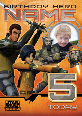 Star Wars Rebels Birthday Card - Age 5 Today!