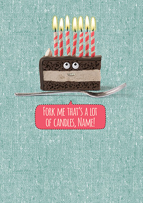 Fork Me Personalised Birthday Card