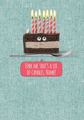 Fork Me Personalised Birthday Card