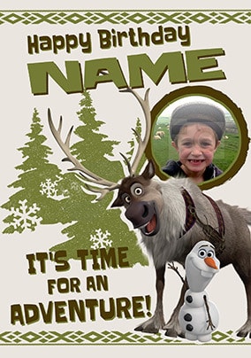 Sven & Olaf Photo Birthday Card - Disney Frozen