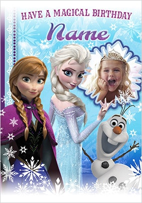 Elsa, Anna & Olaf Birthday Card - Disney Frozen