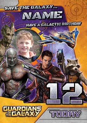 Guardians of the Galaxy - Age 12 Photo Birthday Card