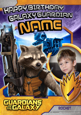 Guardians of the Galaxy - Rocket Raccoon Photo Birthday Card