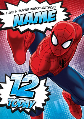 Ultimate Spider-Man Age 12 Birthday Card