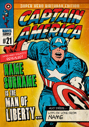 Marvel Comics - Captain America Birthday Card