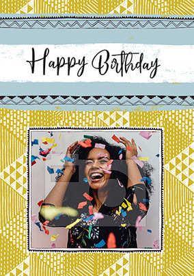 Happy Birthday Pattern Photo Card