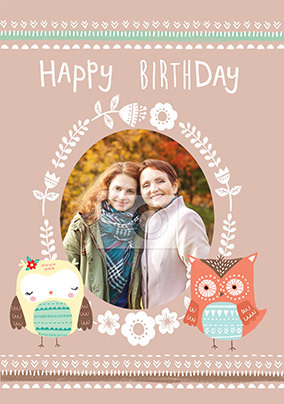 Photo Owl Birthday Card