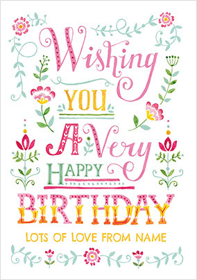 A very Happy Birthday Floral Card