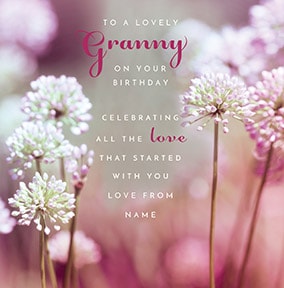 Lovely Granny Personalised Birthday Card
