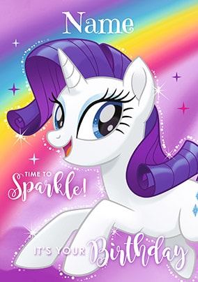 My Little Pony Rarity Personalised Birthday Card