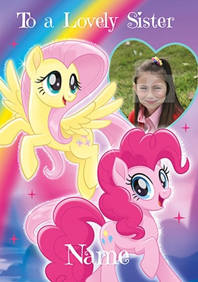 My Little Pony Sister Photo Birthday Card