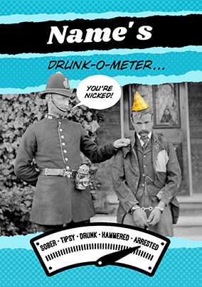Drunk-O-Meter Personalised Birthday Card