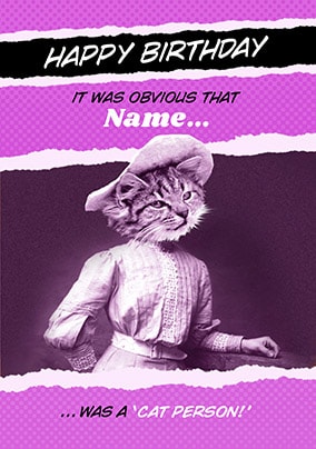 Cat Person Birthday Card