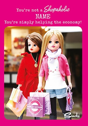 Sindy - Shopaholic Personalised Card