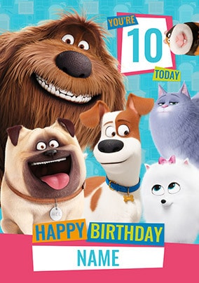 Secret Life Of Pets Age 10 Personalised Card