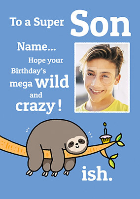 Son Wild and Crazy Birthday Photo Card