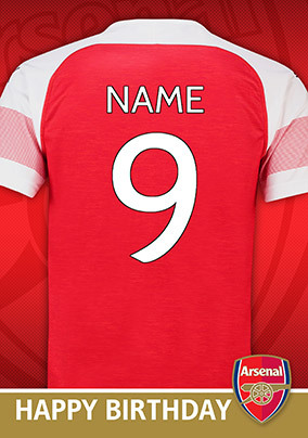 Arsenal FC - Shirt 9 Birthday Card | Funky Pigeon
