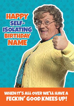 Photo of Mrs Brown's Boys self-isolating Birthday Card