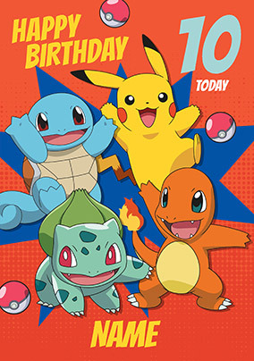 Happy 10th Birthday Pokemon Personalised Card