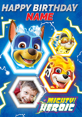 Paw Patrol Heroic photo Birthday Card