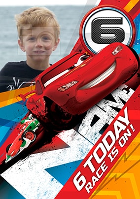 Lightning McQueen Photo Birthday Card - Disney Cars