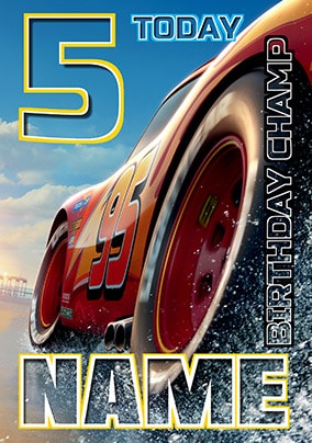Lightning McQueen Age 5 Birthday Card