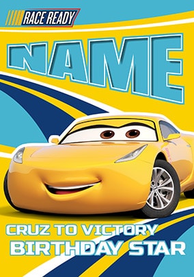 Cruz To Victory - Cars 3 Birthday Card