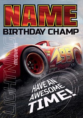 Lightning McQueen Cars 3 Birthday Card