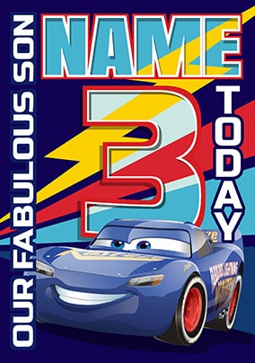 Lightning McQueen Son Photo Birthday Card