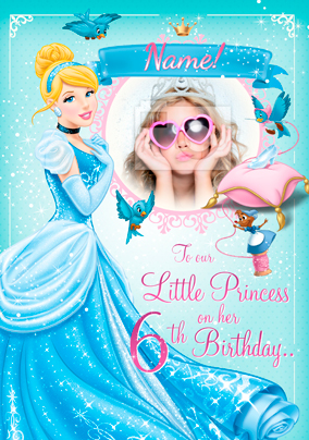 Cinderella Photo Birthday Card - Disney Princess