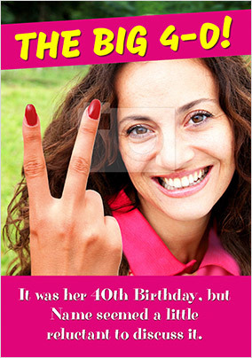 Reluctant Big 4-0 Photo Birthday Card