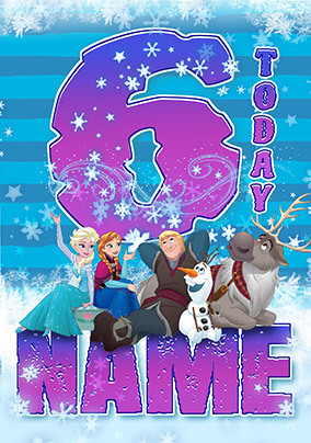 Frozen Age 6 Personalised Birthday Card