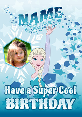 Elsa Super Cool Birthday Photo Card