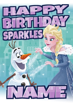 Elsa, & Olaf Birthday Card