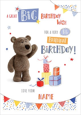Barley Bear Birthday Wish Personalised Card