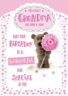 Barley Bear Grandma Personalised Birthday Card