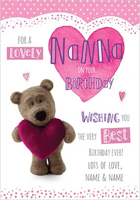Barley Bear Nanna Personalised Birthday Card
