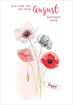 August Birthday Personalised Card