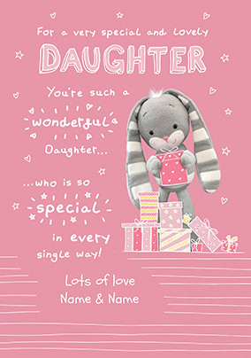 Lovely Daughter Hun Bun Personalised Card