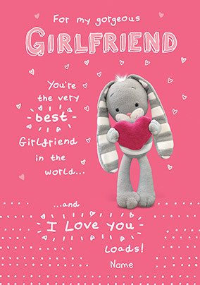 Gorgeous Girlfriend Hun Bun Personalised Card