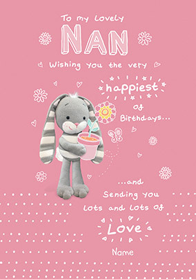 Lovely Nan Hun Bun Personalised Card