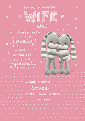 Wonderful Wife Hun Bun Personalised Card