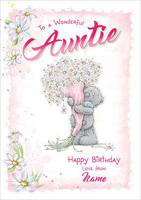 Me To You - Happy Birthday to a Wonderful Aunt Personalised Card