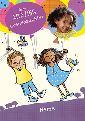 Amazing Granddaughter Photo Birthday Card