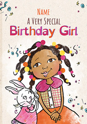 Very Special Birthday Girl personalised Card