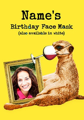 Birthday Face Mask Photo Card