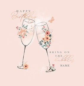 Bring On The Bubbles Personalised Card
